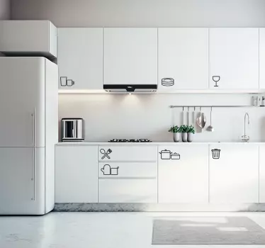 Vinilo para cocina iconos utensilios - TenVinilo