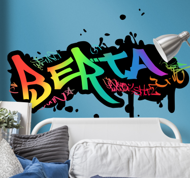 Vinilo decorativo infantil graffiti personalizado - TenVinilo