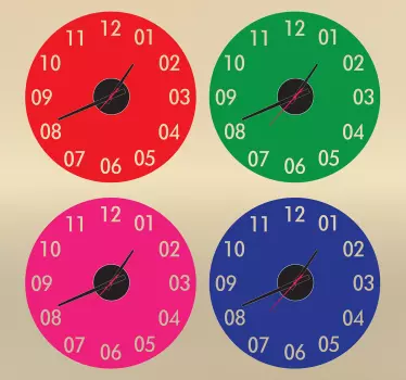 Reloj adhesivo pared redondo monocolor - TenVinilo