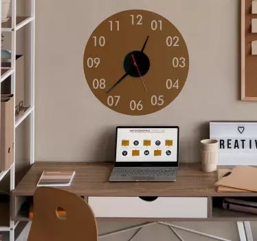 Reloj adhesivo pared redondo monocolor - TenVinilo
