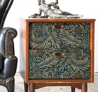 Vinilo para muebles patrón floral azul - TenVinilo
