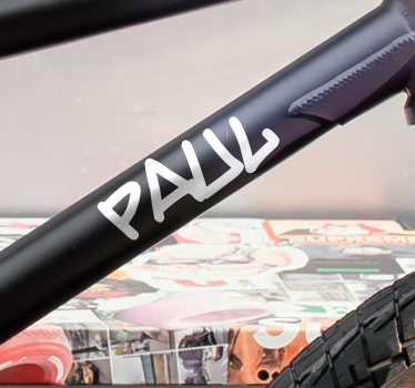 Pegatina bicicleta con nombre estilo BMX - TenVinilo