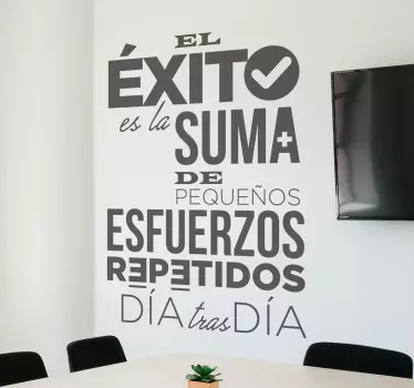 Vinilo decorativo frase motivacional de éxito - TenVinilo