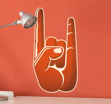 Adhesivo decorativo mano rock - TenVinilo
