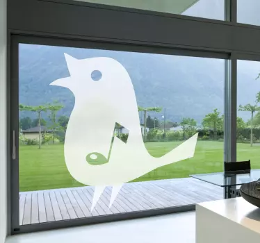 Vinilo para cristal ventana pájaro cantor - TenVinilo