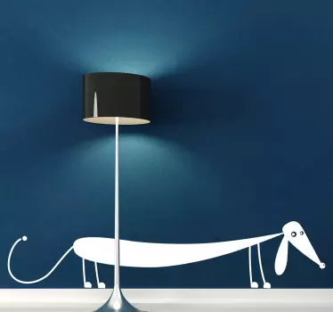 Pegatina perro salchicha para pared - TenVinilo