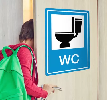 Vinilo para puerta decorativo señal WC - TenVinilo