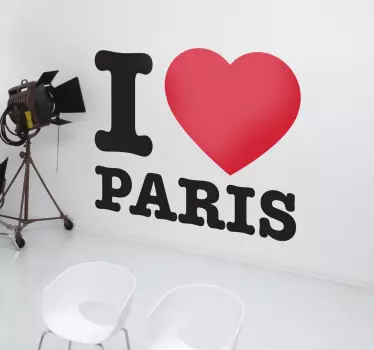 Adhesivo I love Paris - TenVinilo
