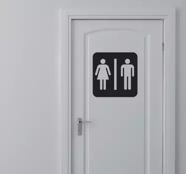 Vinilo para puerta señalización lavabo - TenVinilo