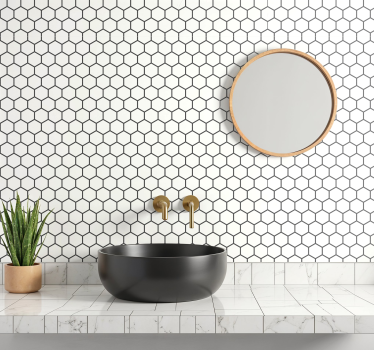 Azulejo adhesivo hexágono blanco - TenVinilo