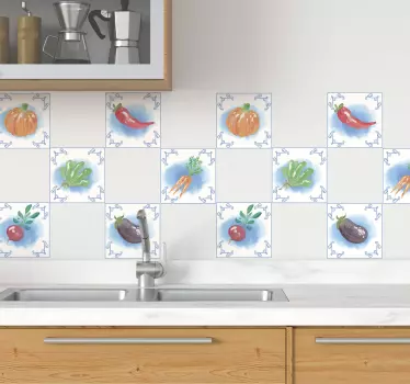 Azulejos vinílicos vegetales frescos - TenVinilo