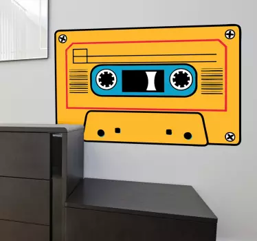 Pegatina cinta de cassette amarilla - TenVinilo