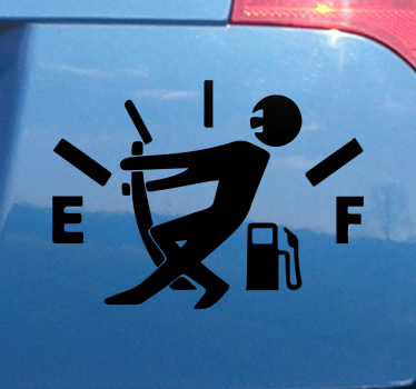 Pegatina coche medidor de combustible humorístico - TenVinilo
