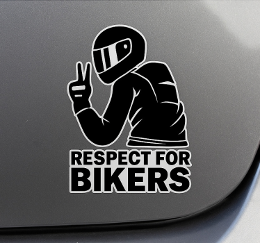 Pegatina coche respeto por los motociclistas - TenVinilo