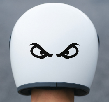 Pegatina moto adhesivo de casco con ojos enojados - TenVinilo