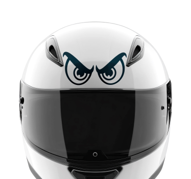 Pegatina moto adhesivo de casco con ojos enojados - TenVinilo