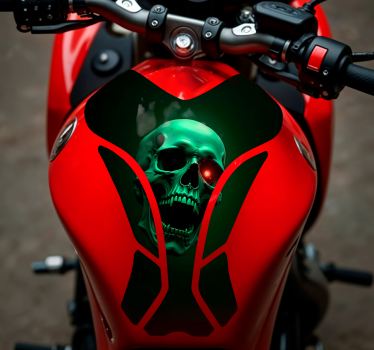 Pegatina moto calavera aterradora - TenVinilo