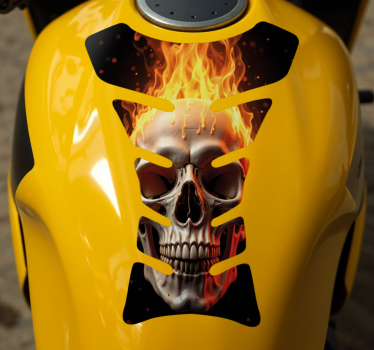 Pegatina para moto calavera en llamas - TenVinilo