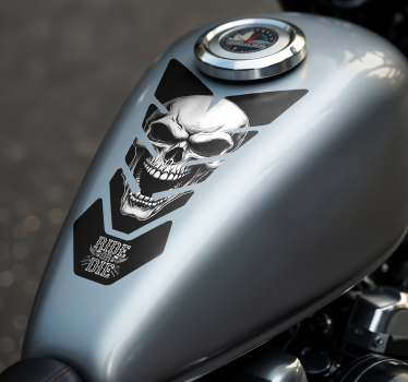 Pegatina para moto cráneo blanco - TenVinilo