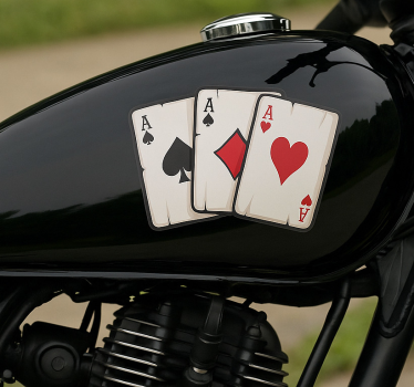 Pegatina moto cuatro ases cartas - TenVinilo
