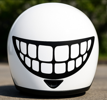 Pegatina moto diseño de dientes graciosos - TenVinilo