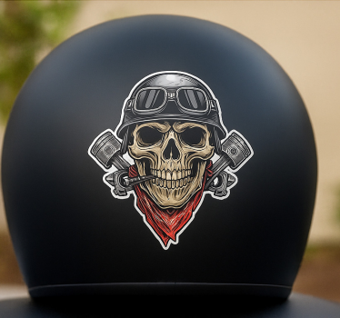 Pegatina moto diseño de esqueleto de motocicleta - TenVinilo
