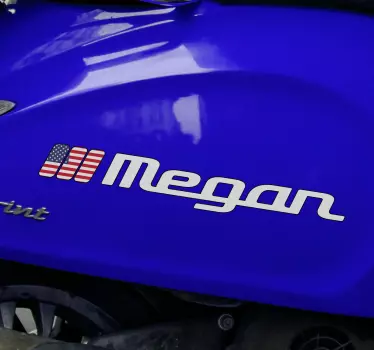 Pegatina moto bandera personalizada de ee. Uu. - TenVinilo