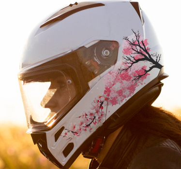 Pegatina moto flores florecientes - TenVinilo