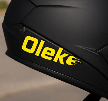 Pegatina moto llama personalizada con nombre - TenVinilo