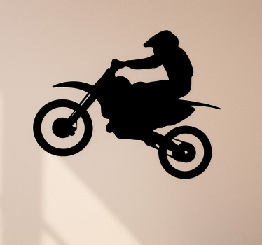 Pegatina moto motociclista en una motocicleta - TenVinilo