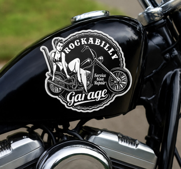 Pegatina moto silueta clásica de chopper - TenVinilo