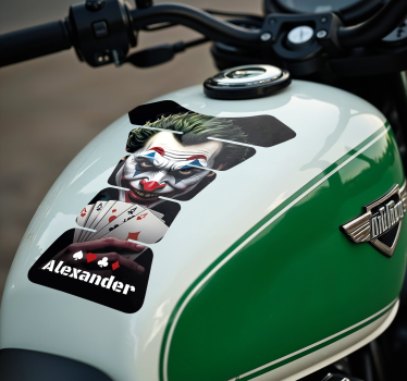 Pegatina para moto villano con cartas de póquer - TenVinilo