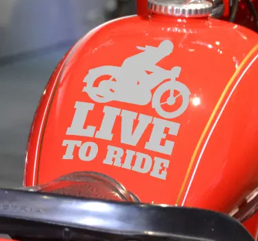 Pegatina para moto con frase vivo para montar - TenVinilo