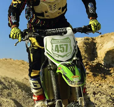 Pegatina moto motocross personalizado - TenVinilo