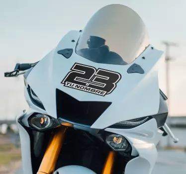 Pegatina para moto números personalizables - TenVinilo