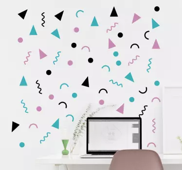 Pegatinas decoración geometría 80s - TenVinilo