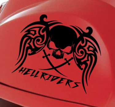 Pegatinas para moto hell riders - TenVinilo