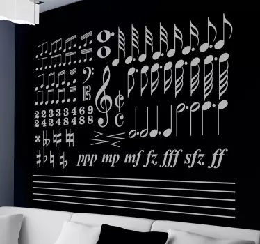 Sticker decorativo solfeo - TenVinilo