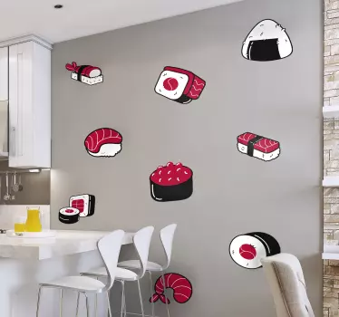 Vinilo adhesivo para cocina sushi food  - TenVinilo