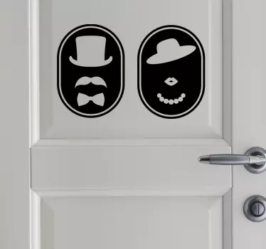 Vinilo para puerta del baño estilo retro - TenVinilo
