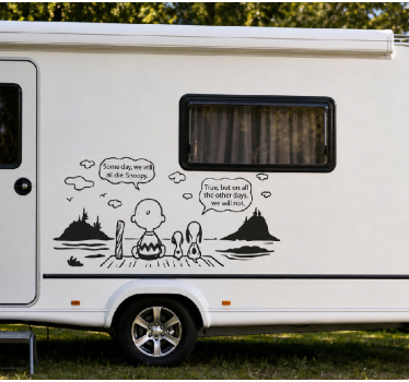 Vinilo autocaravana snoopy y charlie lake - TenVinilo