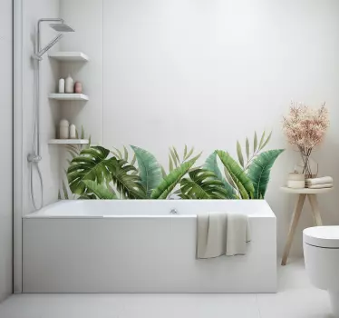Vinilo baño plantas tropicales - TenVinilo