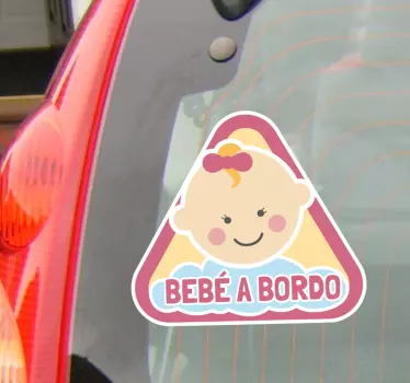 Pegatina bebé a bordo dibujo niña - TenVinilo