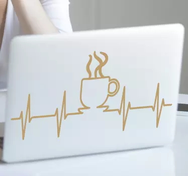 Pegatina para portátil café en la linea de vida - TenVinilo