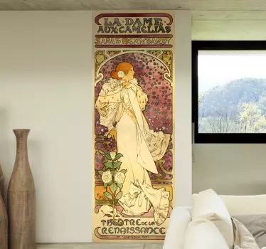 Vinilo cartel dame aux camelias Mucha - TenVinilo