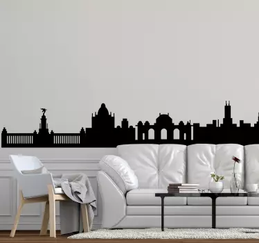 Vinilo de Madrid skyline monocolor - TenVinilo