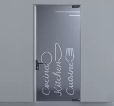 Vinilo para puerta de utensilios de cocina - TenVinilo
