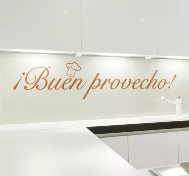 Vinilo para cocina buen provecho - TenVinilo