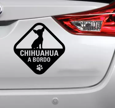 Pegatina perro Chihuahua a bordo - TenVinilo