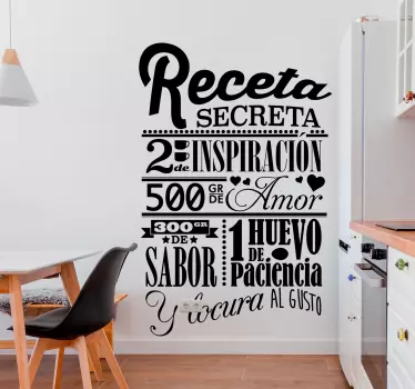 Vinilo para cocina receta secreta - TenVinilo